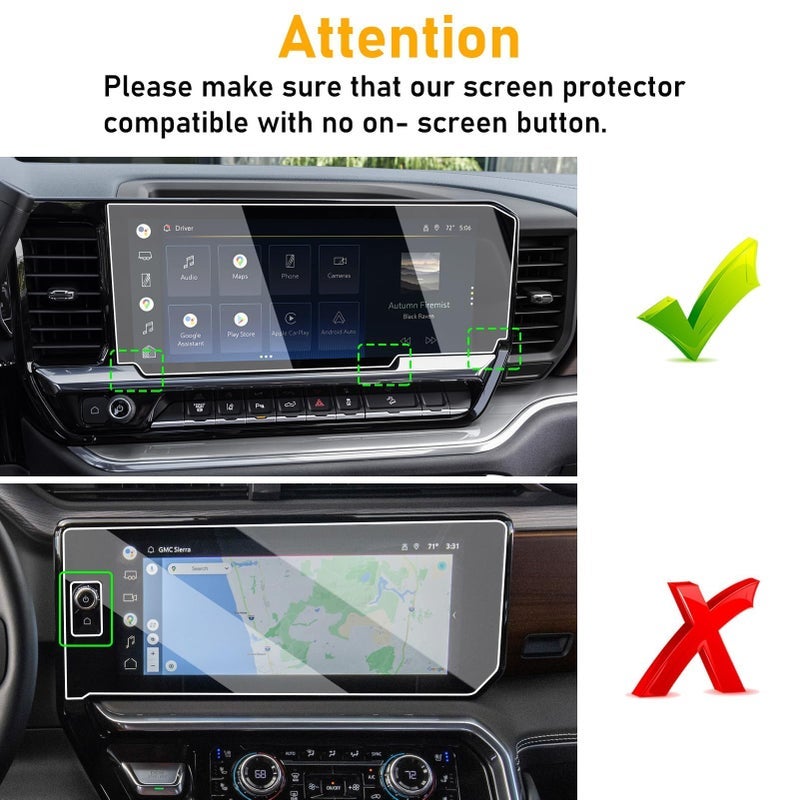 Moonlinks Tempered Glass Screen Protector 13.4" Compatible with 2022-2025 Chevy Silverado GMC Sierra 1500/2500/3500 Navigation Touchscreen Protector High Definition 9H Hardness Anti-Fingerprint - Image 2